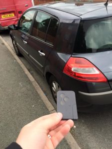 Replacement Renault card key with car